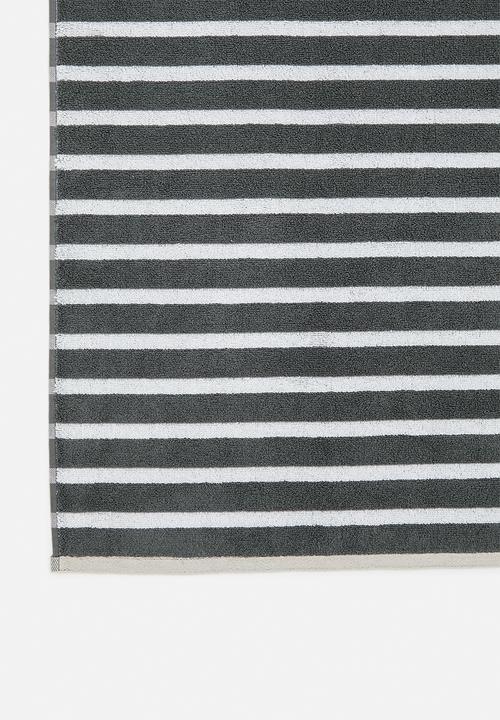 Nortex - Imperial stripe bath sheet - charcoal