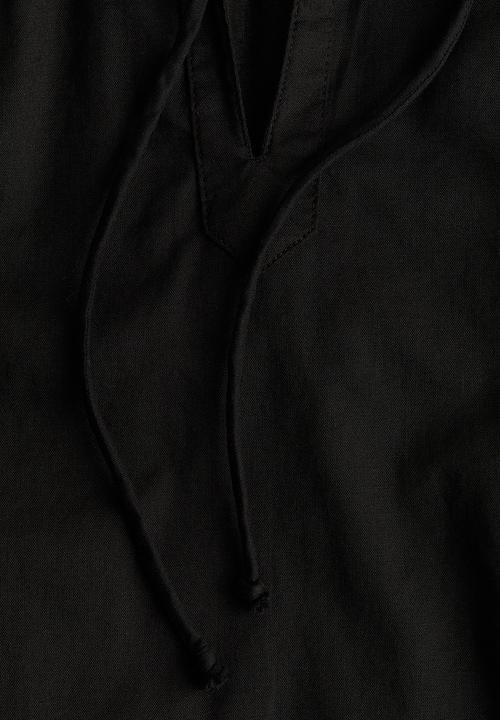 H&M - Tie-detail cotton blouse - black