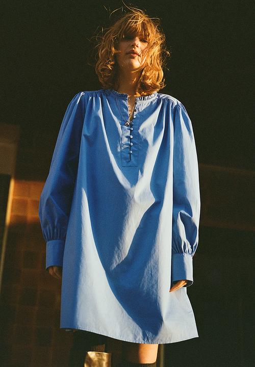H&M - A-line cotton dress - blue