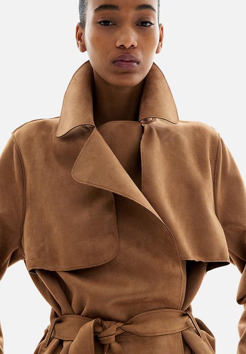H&M - Napped trenchcoat - dark beige