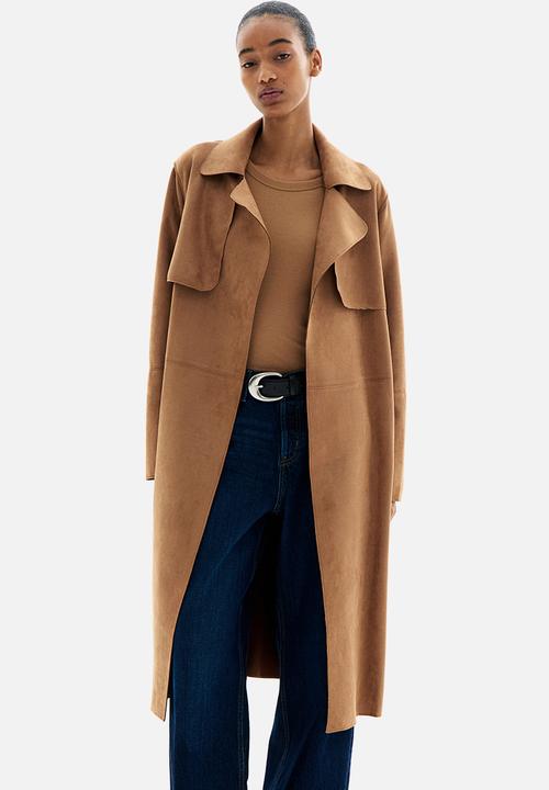 Napped trenchcoat dark beige 0929306016 H&M Coats