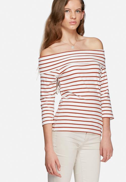 Jacqueline de Yong - Kenya stripy off the shoulder top