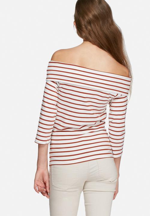 Jacqueline de Yong - Kenya stripy off the shoulder top