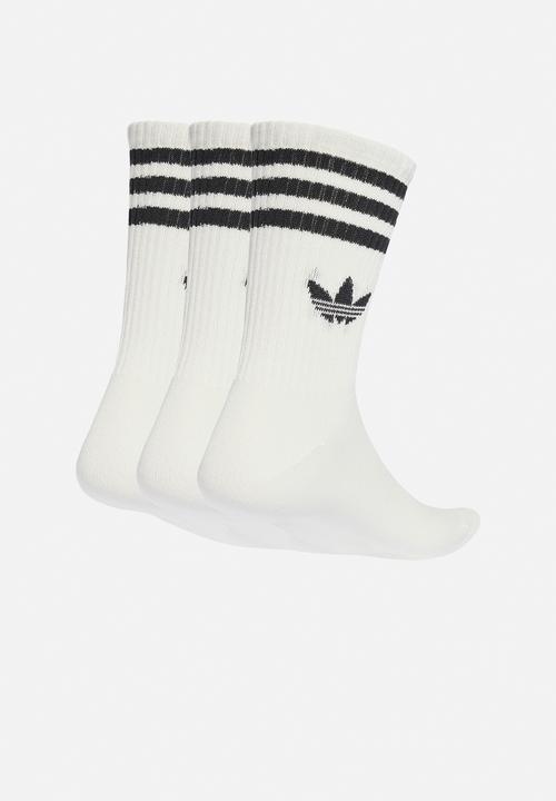 adidas Originals - 3-Stripes Crew Socks 3 Pairs - White