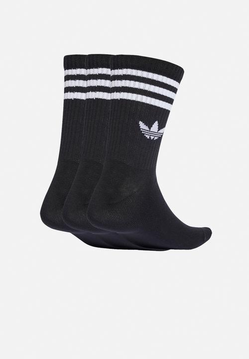 adidas Originals - 3-Stripes Crew Socks 3 Pairs - Black