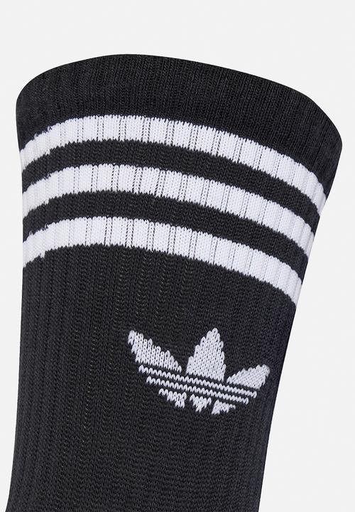 adidas Originals - 3-Stripes Crew Socks 3 Pairs - Black