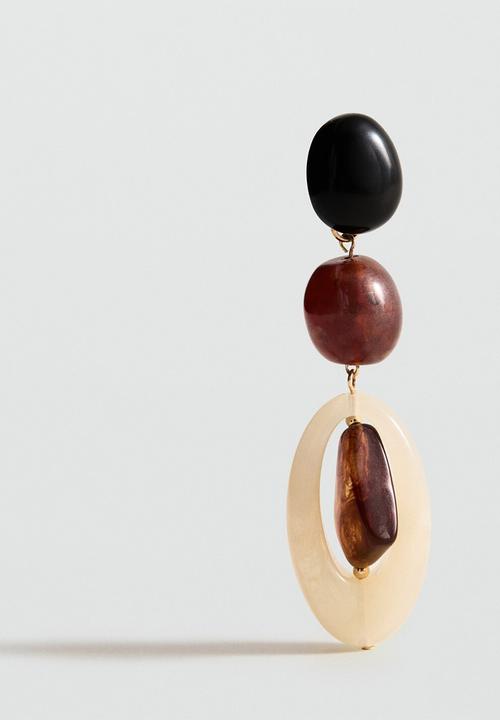 MANGO - Aida earrings - dark red