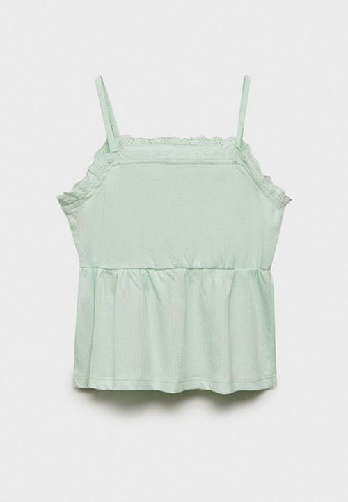 MANGO - Top bimba - light/pastel green