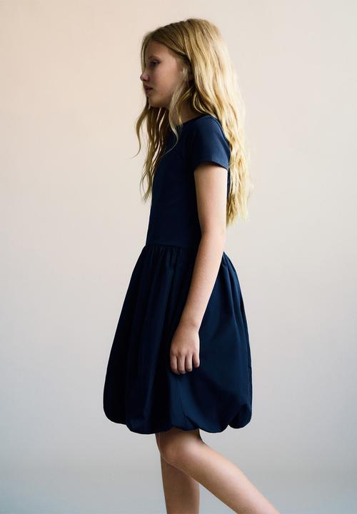 MANGO - Dress balloon - navy