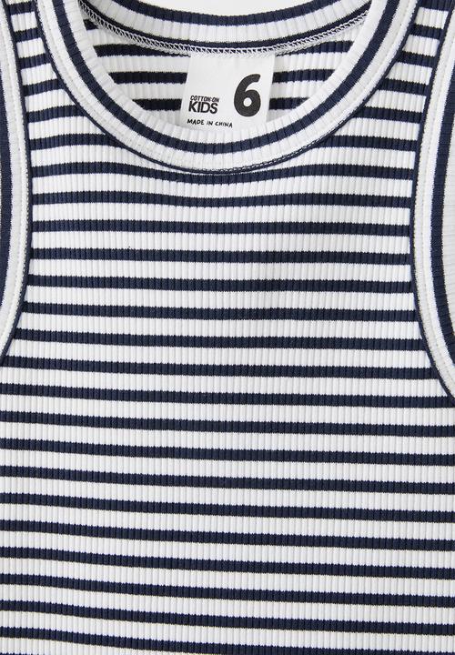 Cotton On - Eleanor tank - squid ink/vanilla stripe