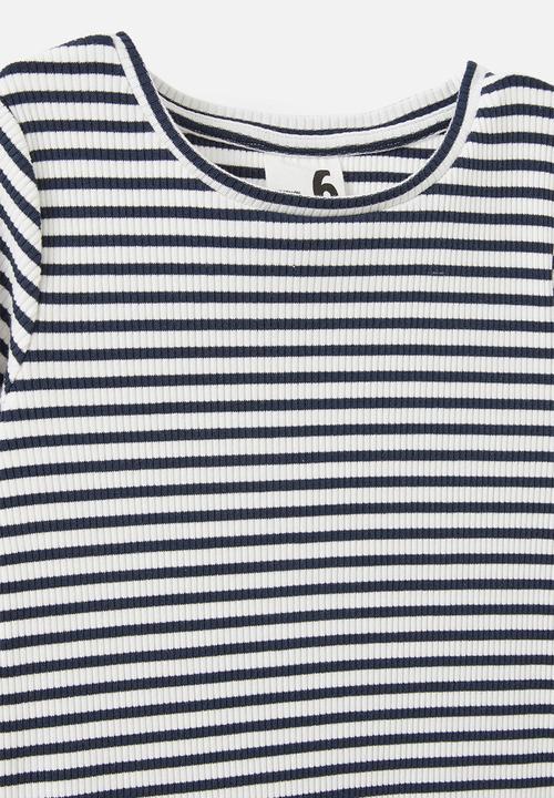 Cotton On - Raya baby tee - squid ink/vanilla stripe