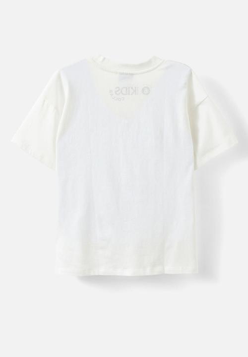Cotton On - License drop shoulder short sleeve tee - lcn dis mickey share the vibe/vanilla