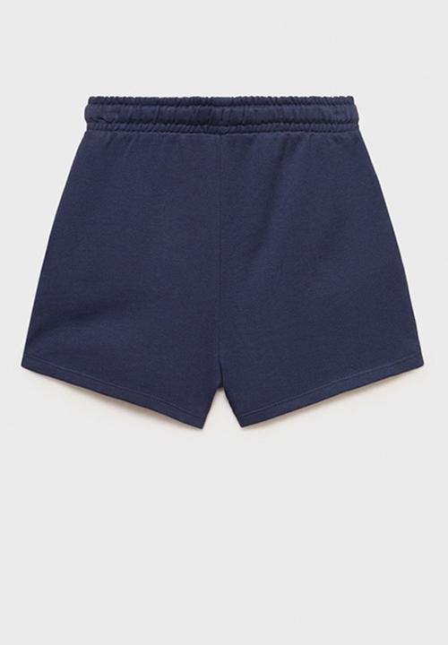 MANGO - Shorts lea - navy