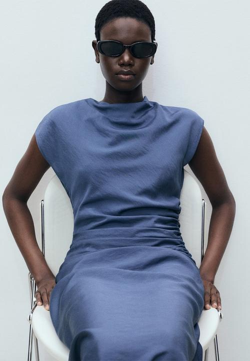 MANGO - Dress Kelly - Medium Blue