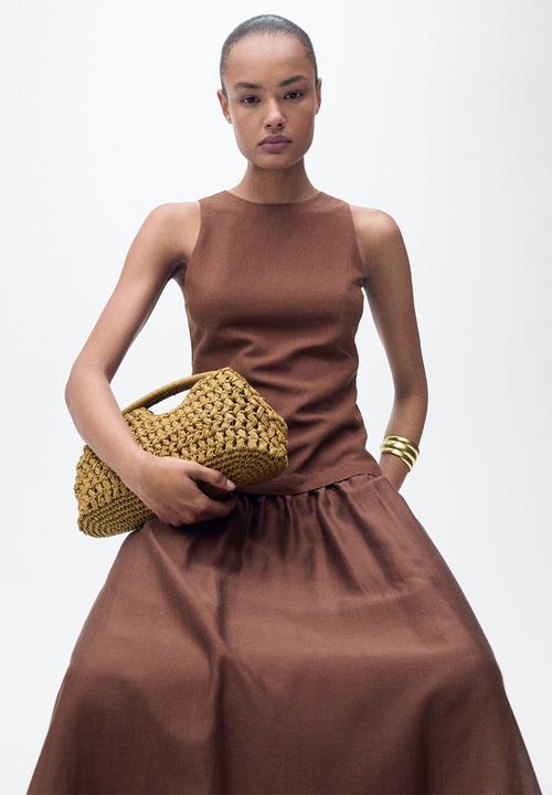 MANGO - Dress Wood - Brown