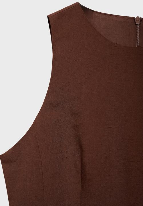 MANGO - Dress Wood - Brown