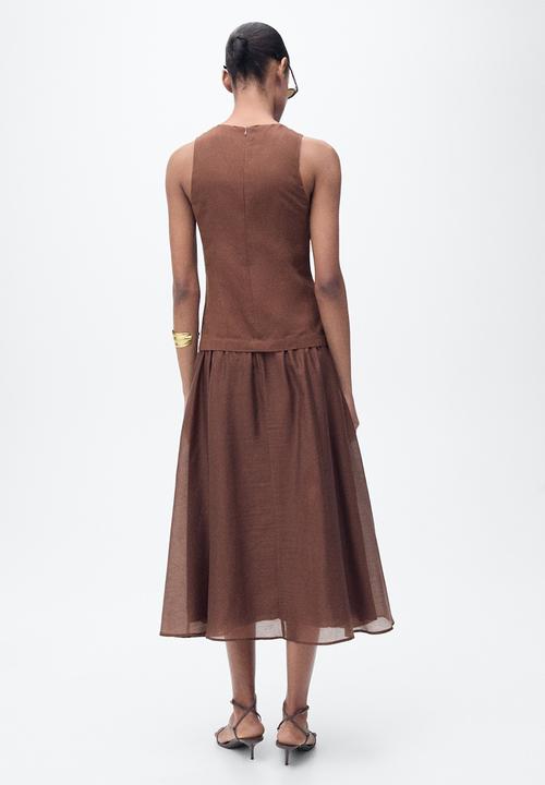MANGO - Dress Wood - Brown