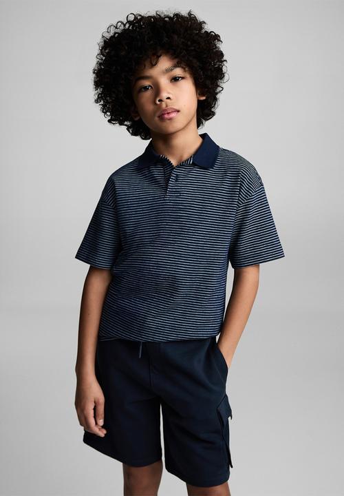 MANGO - Bermudas cargos - navy