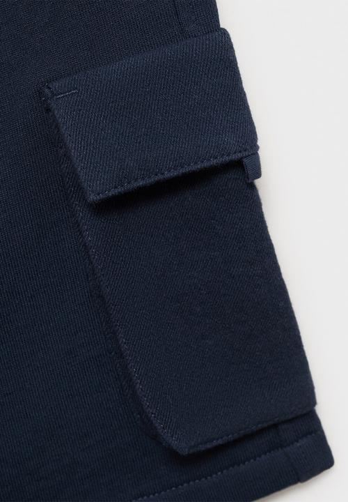 MANGO - Bermudas cargos - navy