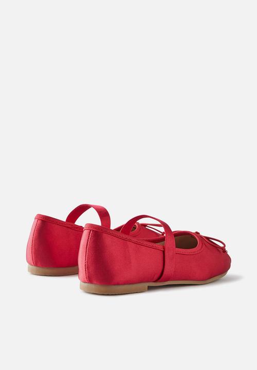 Cotton On - Olivia Ballet Flat - Varsity Red Satin