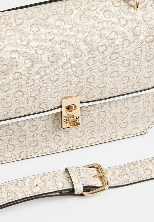 GUESS - Lowen top handle crossbody bag - beige