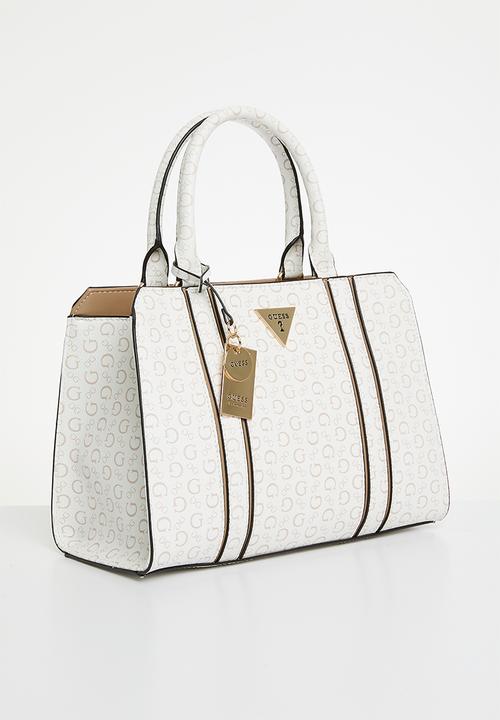 GUESS - Cassian satchel tote bag - white