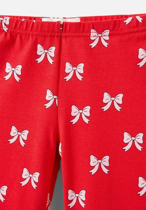 Cotton On - Huggie tights - varsity red/bows