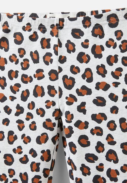 Cotton On - Huggie tights - grey marle leopard