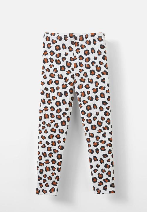 Cotton On - Huggie tights - grey marle leopard