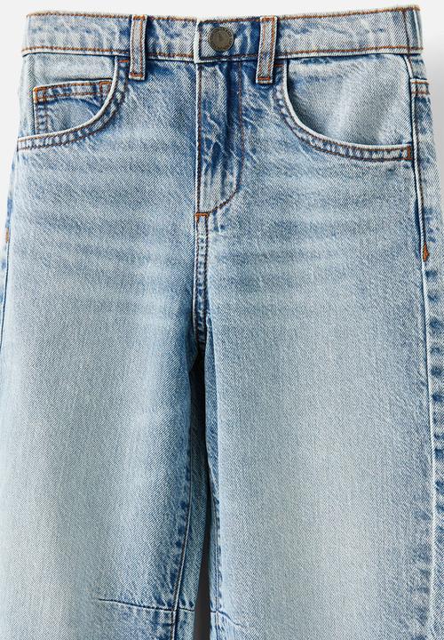 Cotton On - Unisex barrel leg denim jean - airlie light blue
