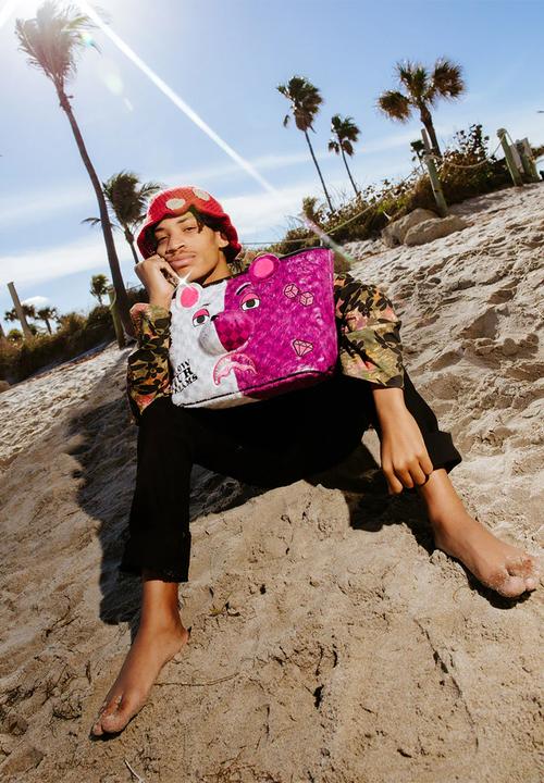 Sprayground - Pink & moneybear tel  bag- multi