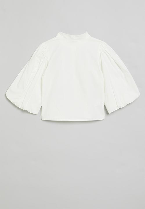 Pop Candy - Puff sleeve shirt - white