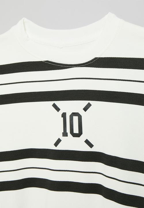 Pop Candy - Stripe sweatshirt - white & black