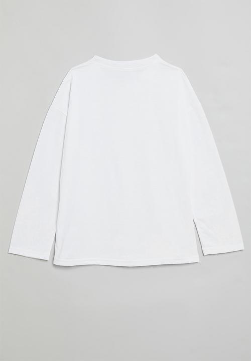Pop Candy - Long sleeve crew neck tee - white