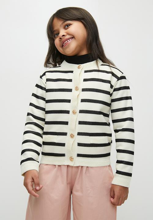 Pop Candy - Striped cardigan - black & white