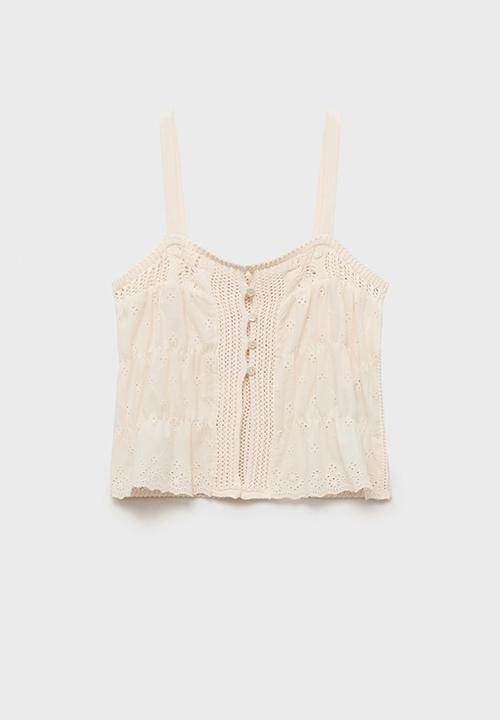 MANGO - Top Coqueto - Light Beige
