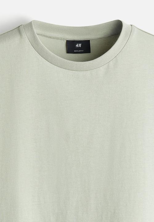H&M - Regular fit round-neck t-shirt - light green