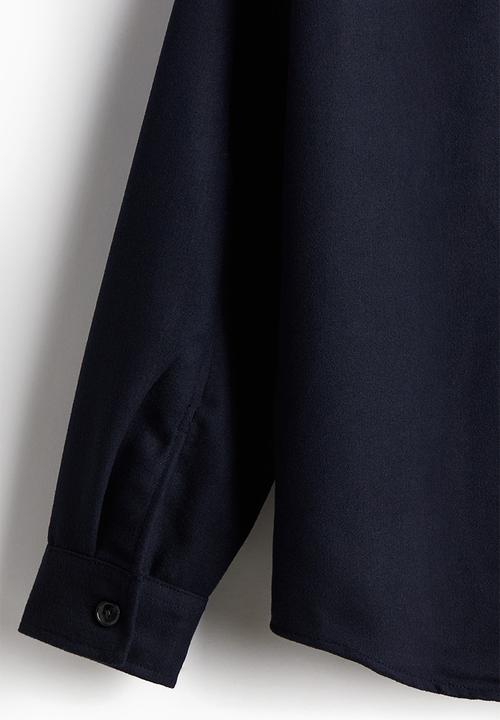 H&M - Regular fit felted overshirt - navy blue