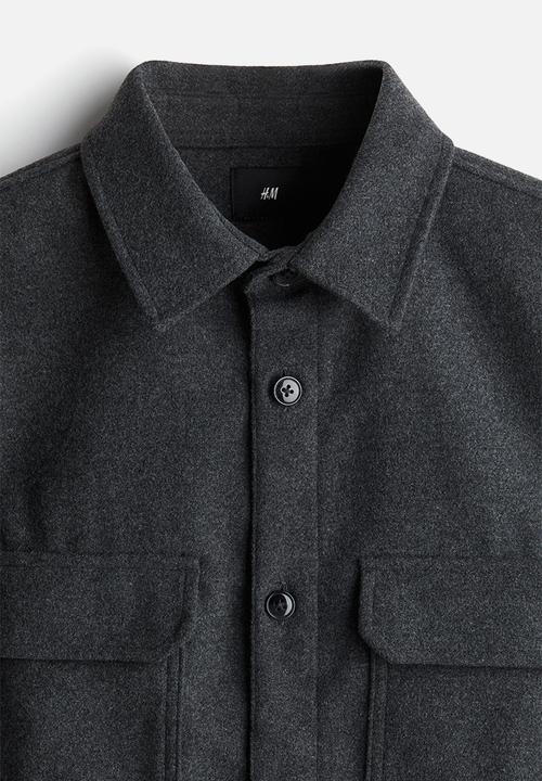 H&M - Regular fit felted overshirt - dark grey
