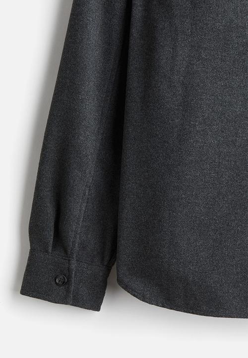 H&M - Regular fit felted overshirt - dark grey