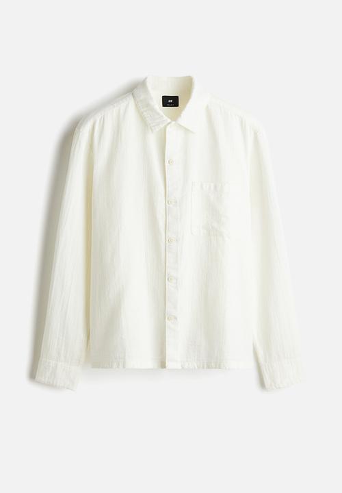 H&M - Regular fit textured shirt - white