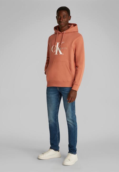 Calvin Klein - SEASONAL MONOLOGO REGULAR HOODIE - ARAGON