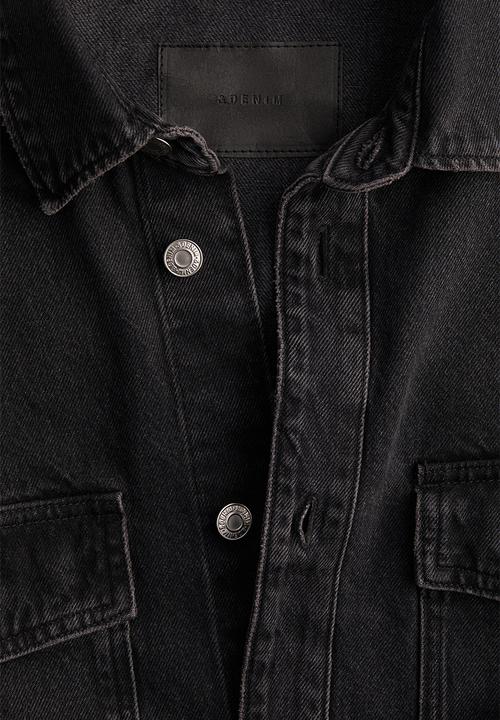 H&M - Oversized denim shirt - black