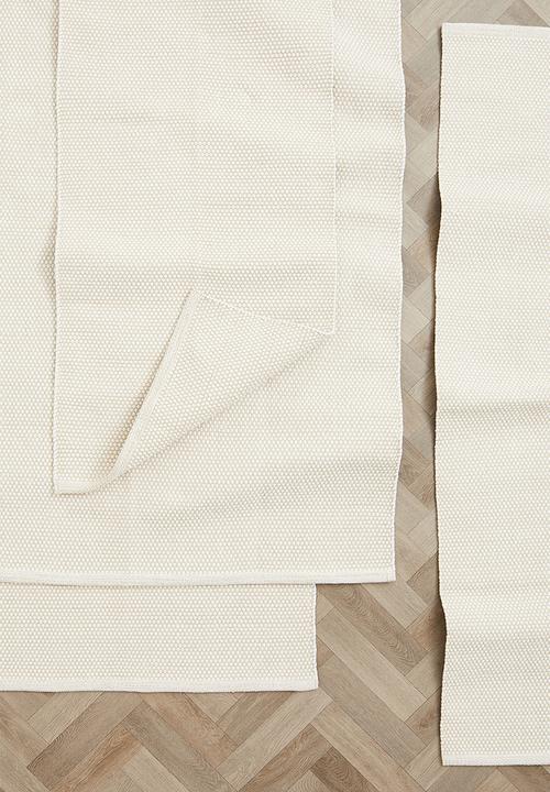 H&M - Textured cotton rug - natural white/beige