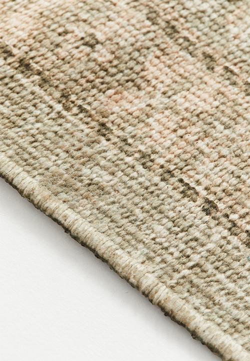 H&M - Fringed patterned rug - light dusty green/patterned