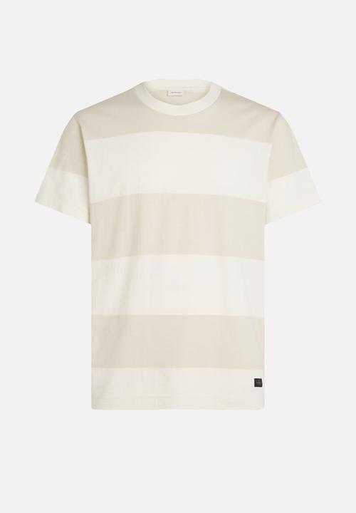 Calvin Klein - Woven Label Regular Tee - Moonbeam/Ivory