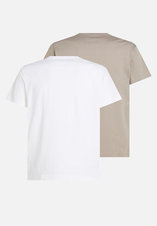 Calvin Klein - 2 Pack Monologo T-Shirt - Rock Ridge/Bright White