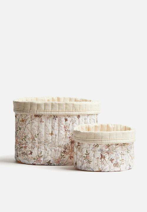 H&M - Large quilted storage basket - white/bambi 