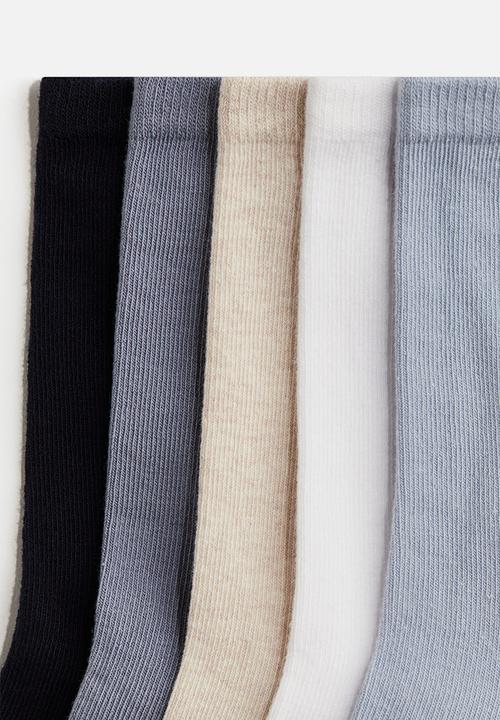 H&M - 7 pack socks - pigeon blue & dusty blue