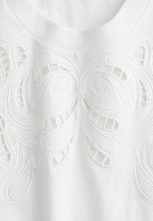 H&M - Oversized motif-detail t-shirt - white